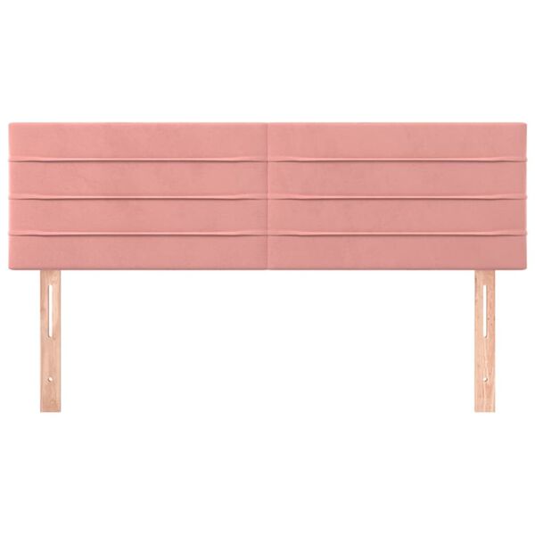 vidaXL Cabeceros 2 unidades terciopelo rosa 72x5x78/88 cm