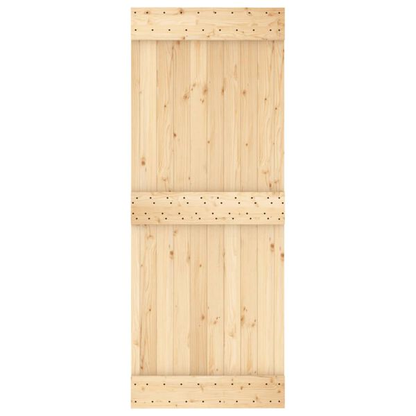 vidaXL Puerta corredera con herrajes madera maciza de pino 80x210 cm