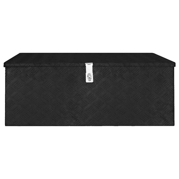 vidaXL Caja de almacenaje de aluminio negro 100x55x37 cm
