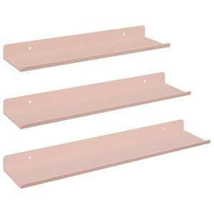 vidaXL Estante flotante Montada en la pared 3 uds. Rosa Acero