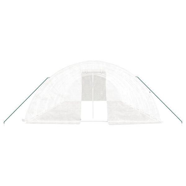 vidaXL Invernadero con estructura de acero blanco 50 m&sup2; 10x5x2,3 m