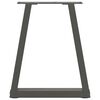 vidaXL Patas para mesa de centro en forma de V (2 unidades), antracita, 28 x (42-43,3) cm, acero