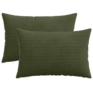 vidaXL Funda de almohada 2 pcs HEERLEN Verde 30 x 50 cm pana