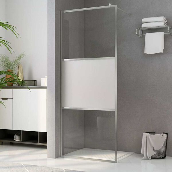 vidaXL Mampara ducha accesible vidrio ESG medio esmerilado 100x195 cm