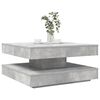 vidaXL Mesa de centro giratoria 360 grados gris hormig&oacute;n 70x70x34,5 cm