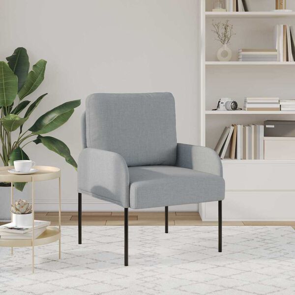 vidaXL Sof&aacute;s con coj&iacute;n 55cm Gris Claro Madera contrachapada