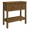 vidaXL Mesa consola de madera maciza de pino marr&oacute;n miel 75x35x75 cm