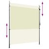 vidaXL Estor enrollable de exterior color crema 200x270 cm