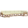 vidaXL Conjunto de sof&aacute;s de exterior con coj&iacute;n 7 pcs Natural y Crema