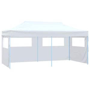 vidaXL Carpa plegable profesional con 4 paredes acero blanco 3x6 m