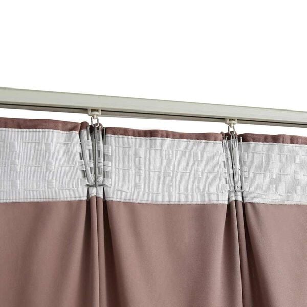 vidaXL Cortinas opacas ganchos 2 pzas terciopelo rosa viejo 140x175 cm