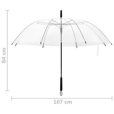 vidaXL Paraguas transparente 107 cm