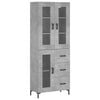vidaXL Aparador alto madera contrachapada gris hormig&oacute;n 69,5x34x180 cm
