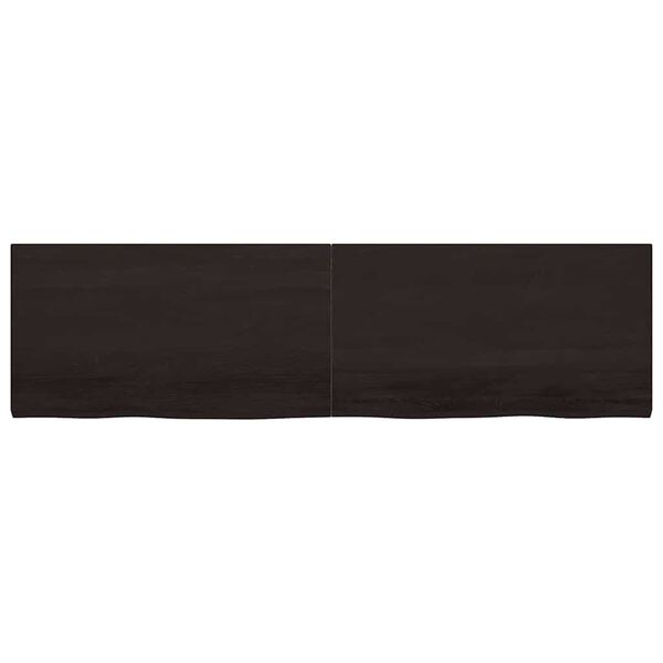 vidaXL Encimera de ba&ntilde;o madera tratada marr&oacute;n oscuro 220x60x(2-4) cm