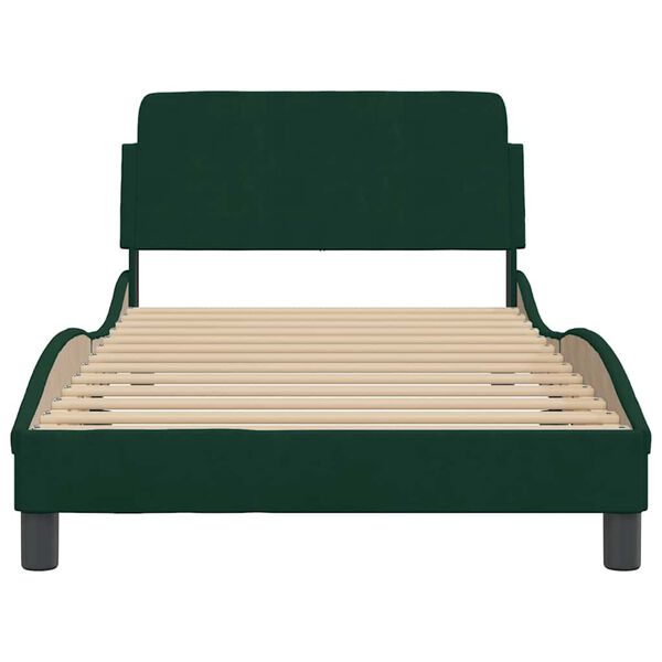 vidaXL Estructura de cama Dover terciopelo verde oscuro 100x200 cm