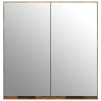 vidaXL Armario de baño con espejo color roble ahumado 64x20x67 cm