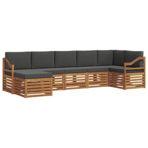 vidaXL Conjunto de sof&aacute;s de exterior 7 uds. Natural y Antracita