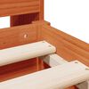 vidaXL Cama con estantería sin colchón madera maciza marrón 160x200 cm