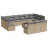 vidaXL Set sof&aacute;s de jard&iacute;n 14 pzas con cojines rat&aacute;n sint&eacute;tico beige