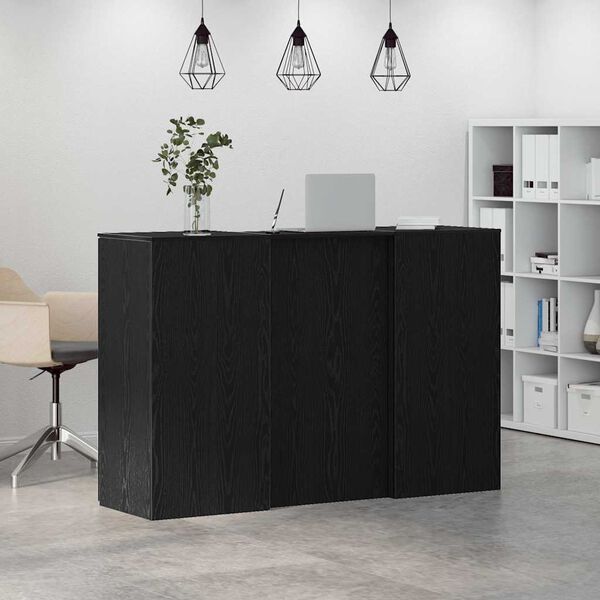 vidaXL Mostrador de recepci&oacute;n roble negro 155x50x103,5 cm