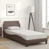 vidaXL Estructura de cama Dover cuero sint&eacute;tico marr&oacute;n 80x200 cm