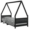 vidaXL Estructura de cama para ni&ntilde;os madera de pino negro 80x200 cm