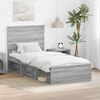 vidaXL Estructura de cama con cabecera Gris Sonoma 75 x 190 cm