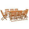 vidaXL Juego comedor de jard&iacute;n 9 pzas madera maciza acacia 180x90x75cm
