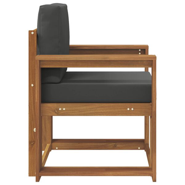 vidaXL Sof&aacute; de exterior Madera de Acacia S&oacute;lida y Poli&eacute;ster Natural