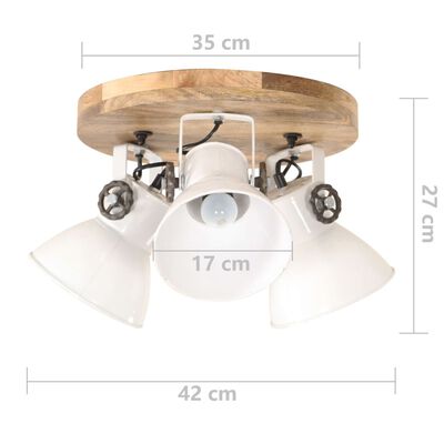 vidaXL Lámpara de techo industrial 25 W blanco 42x27 cm E27