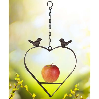 HI Comedero para pájaros con forma de corazón marrón 23,5 cm