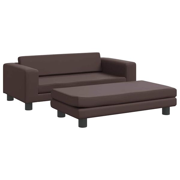 vidaXL Cama de perros con extensión cuero sintético marrón 100x50x30cm
