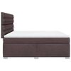 vidaXL Cama box spring con colch&oacute;n tela marr&oacute;n oscuro 180x200 cm