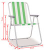 vidaXL Sillas de camping plegables 2 uds acero verde blanco 52x62x75cm