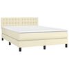vidaXL Cama box spring con colch&oacute;n cuero sint&eacute;tico crema 140x190 cm
