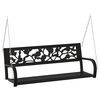 vidaXL Banco balanc&iacute;n de jard&iacute;n 125 cm acero y pl&aacute;stico negro