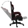 vidaXL Silla gaming con reposapi&eacute;s cuero sint&eacute;tico negro y rojo tinto