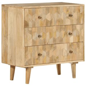 vidaXL Cajonera de madera maciza de mango 70x35x70 cm