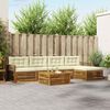 vidaXL Conjunto de sof&aacute;s de exterior con coj&iacute;n 6 pcs Natural y Crema