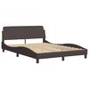 vidaXL Estructura cama con LED sin colch&oacute;n marr&oacute;n oscuro 140x190 cm