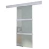 vidaXL Puerta corredera de cristal y aluminio 178 cm plateado