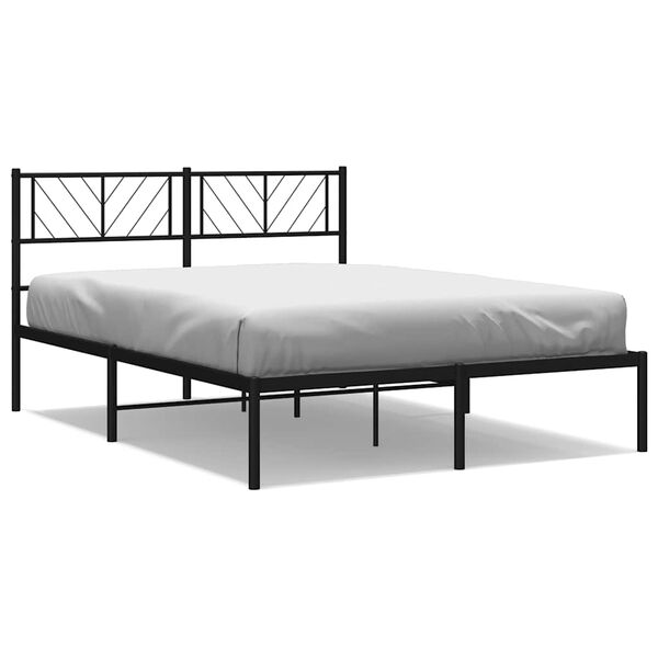 vidaXL Estructura cama sin colchón con cabecero metal negro 150x200 cm