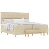 vidaXL Cama tipo Box Spring con cabecera Crema 200 x 200 cm tela