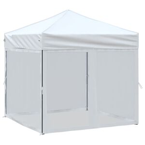 vidaXL Carpa para fiestas plegable con paredes laterales blanca 2x2 m
