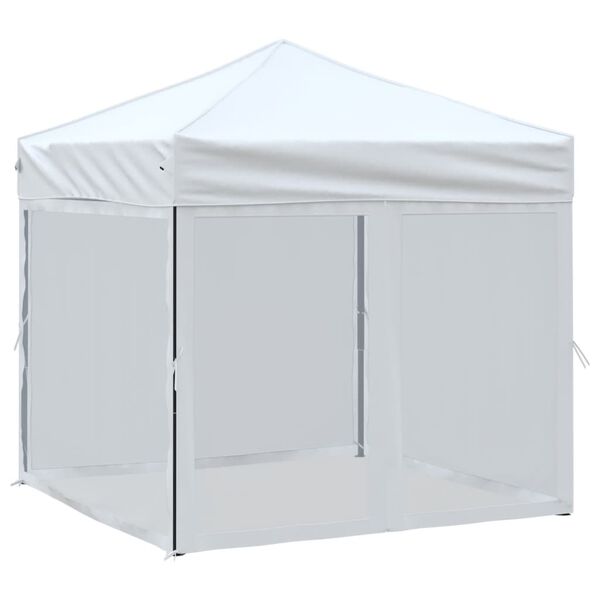 vidaXL Carpa para fiestas plegable con paredes laterales blanca 2x2 m