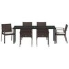 vidaXL Conjunto de Comedor de Jard&iacute;n 7 pcs Marr&oacute;n y Negro