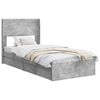 vidaXL Estructura de cama con almacenamiento y cabecero Gris Hormig&oacute;n