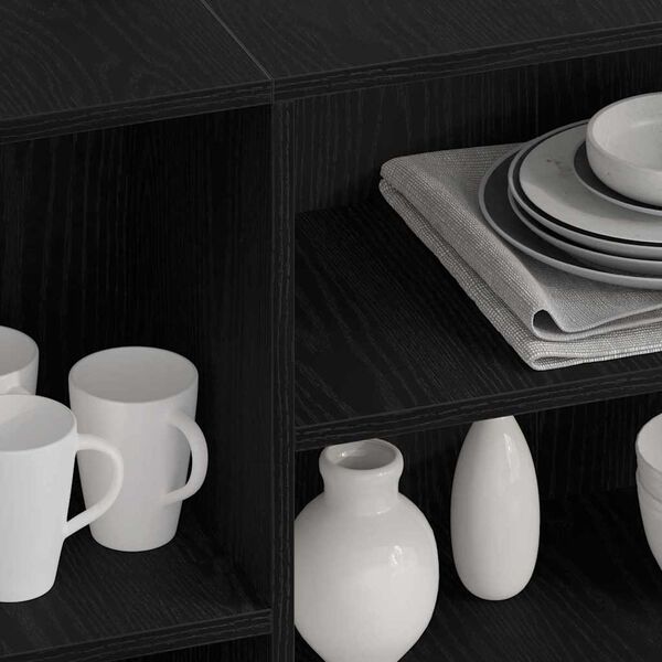 vidaXL Aparador Roble Negro 120 x 30 x 75 cm Madera de ingenier&iacute;a