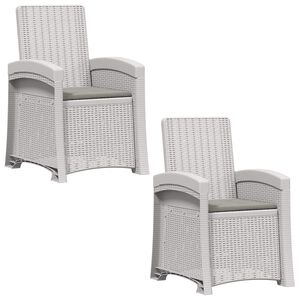 vidaXL Sill&oacute;n de jard&iacute;n reclinable imitaci&oacute;n rat&aacute;n 2 pcs