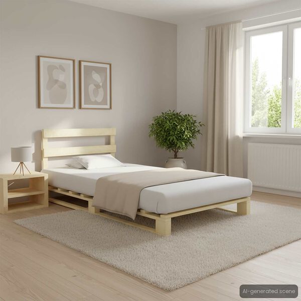 vidaXL Estructura cama palets sin colch&oacute;n madera maciza pino 100x200cm